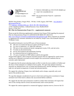 Oregon Wild Supplemental Comments