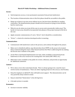 Additional Notes from Meeting