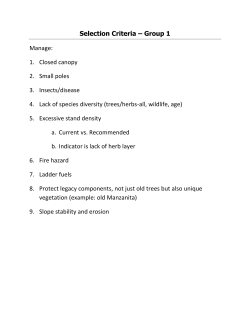 Selection Criteria by Breakout Group