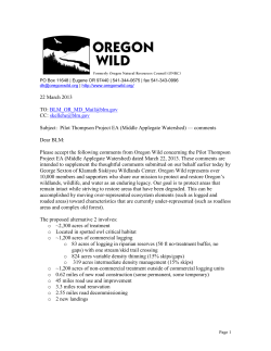Oregon Wild Supplemental EA Comments