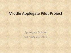 Pilot Overview and the Path Forward (2.22.12)