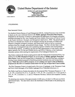Pilot Thompson Scoping Notice #2: Update Letter