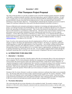 Pilot Thompson Project Proposal (November 1, 2012)