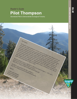 Pilot Thompson Project Planning Documents