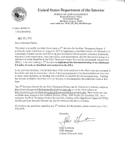 Pilot Thompson Project Planning Documents