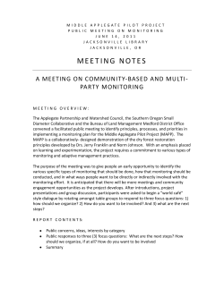 Meeting Notes: A Meeting on Community Based and Multi-Party Monitoring