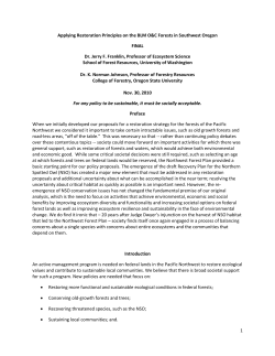 Applying Restoration Principles on the BLM O&C Forests in Southwest Oregon