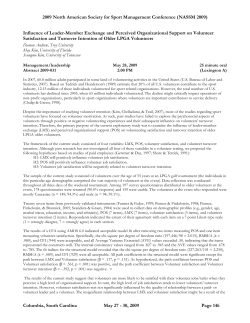 Influence of Leader-Member Exchange and Perceived Organizational Support on Volunteer Satisfaction and Turnover Intention of Older LPGA Volunteers
