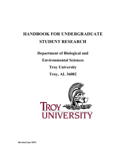 HANDBOOK FOR UNDERGRADUATE STUDENT RESEARCH