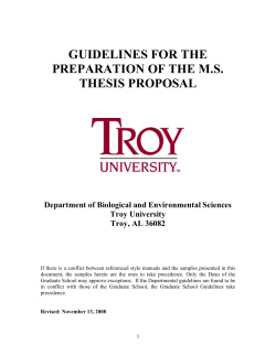 Graduate Thesis Proposal Guidelines
