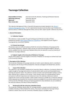 University of Waikato at Tauranga Collection Policy