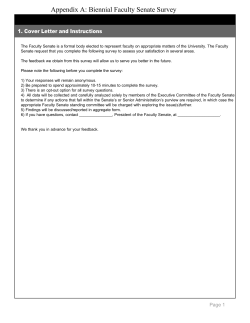 Appendix A: Biennial Faculty Senate Survey