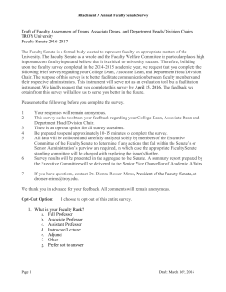 Attachment A Annual Faculty Senate Survey
