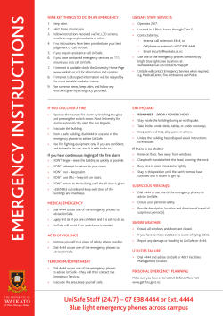 Key things to do in an Emergency