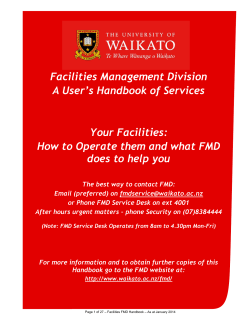 FMD User Handbook of Services