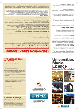 Universities Music License Information for University Staff