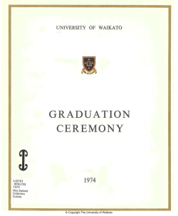 1974 - Apr: Graduation Programme