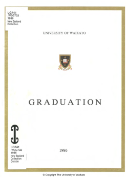 1986 - Apr: Graduation Programme