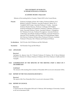 3 March 2015 Minutes