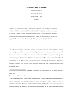 An Analytic View of Delusion