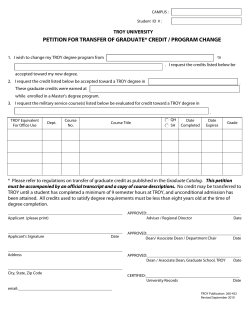 Petition for Transfer of Graduate Credit/Program Change
