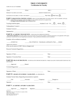 Faculty Certification Form (PDF)