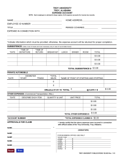 Travel Reimbursement Form for 2015