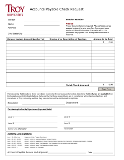 Accounts Payable Check Request