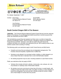 South Central Oregon Still in Fire Season