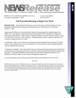 Fall Prescribed Burning to Begin Next Week