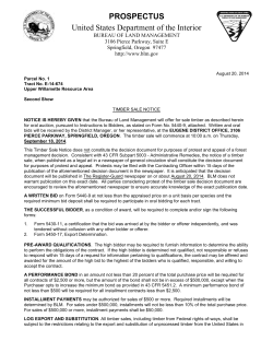 Second Show Prospectus - September 2014