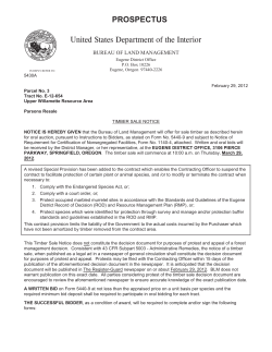 Prospectus-Parsons Resale Timber Sale