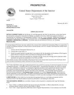 Prospectus-January 9th Timber Sale