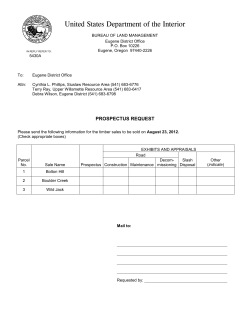 Timber Sale Notice August 2012