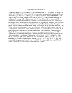 Elk Camp Salvage Prospectus