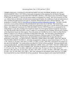 East Cherry DM Timber Sale Notice