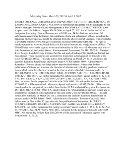 Burchard Creek CT (Re-offer) and Brushy Bald CT Timber Sale Notice