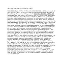 Sawyer Creek DM and Jersey Jim CT Timber Sales