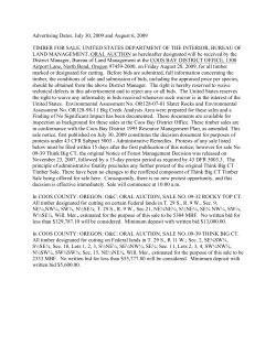 Think Big CT and Rocky Top CT Timber Sales