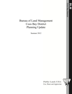 Summer 2012 Planning Update