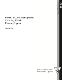 Summer 2015 Planning Update