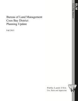 Fall 2015 Planning Update