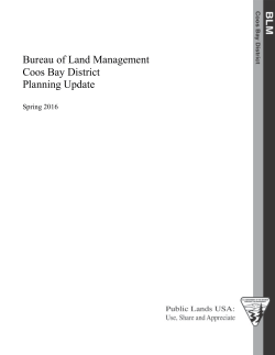 Spring 2016 Planning Update