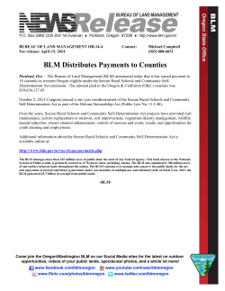 The Bureau of Land Management (BLM) announced today that it has issued payment to 18 counties in western Oregon eligible under the Secure Rural Schools and Community Self-Determination Act extension. The amount paid to the Oregon & California (O&C) counties was $39,630,137.85.