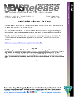 The Bureau of Land Management (BLM) removed the codks from the water at the North Spit boat launch on October 30, 2012.