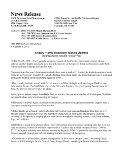 Early population survey results of the Pacific coast western snowy plover indicate another highly successful year towards recovery of the species listed as threatened under both federal and state Endangered Species Acts.