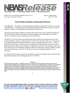 The Bureau of Land Management (BLM), in partnership with the Coos County Road Department, is installing guard rails along Bastendorff Beach Road this week in an effort to continue to improve the popular Bastendorff Beach recreation area.