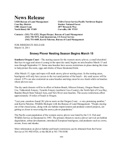 The nesting season for the western snowy plover, a small shorebird that lays its eggs and raises it young in the open dry sand, begins on area beaches March 15 and runs through September 15. Some area beaches have access restrictions in place during this time to help protect the nests, eggs and chicks of these threatened birds.