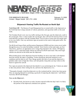 Shipwreck Traffic Re-Routed on North Spit