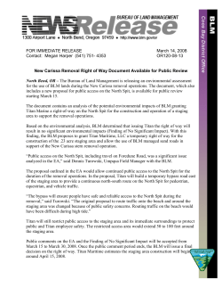 New Carissa Removal Right of Way Document Available for Public Review
